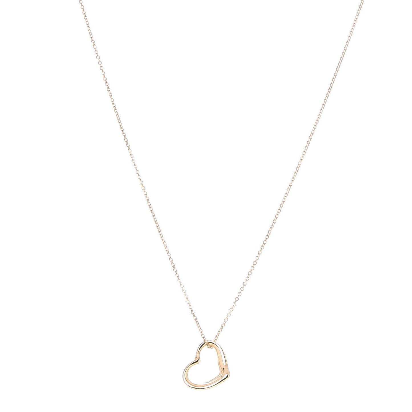 18K Yellow Gold Elsa Peretti Small Open Heart Pendant Necklace
