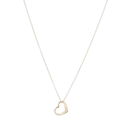 Tiffany 18K Yellow Gold Elsa Peretti Small Open Heart Pendant Necklace 1 of 8