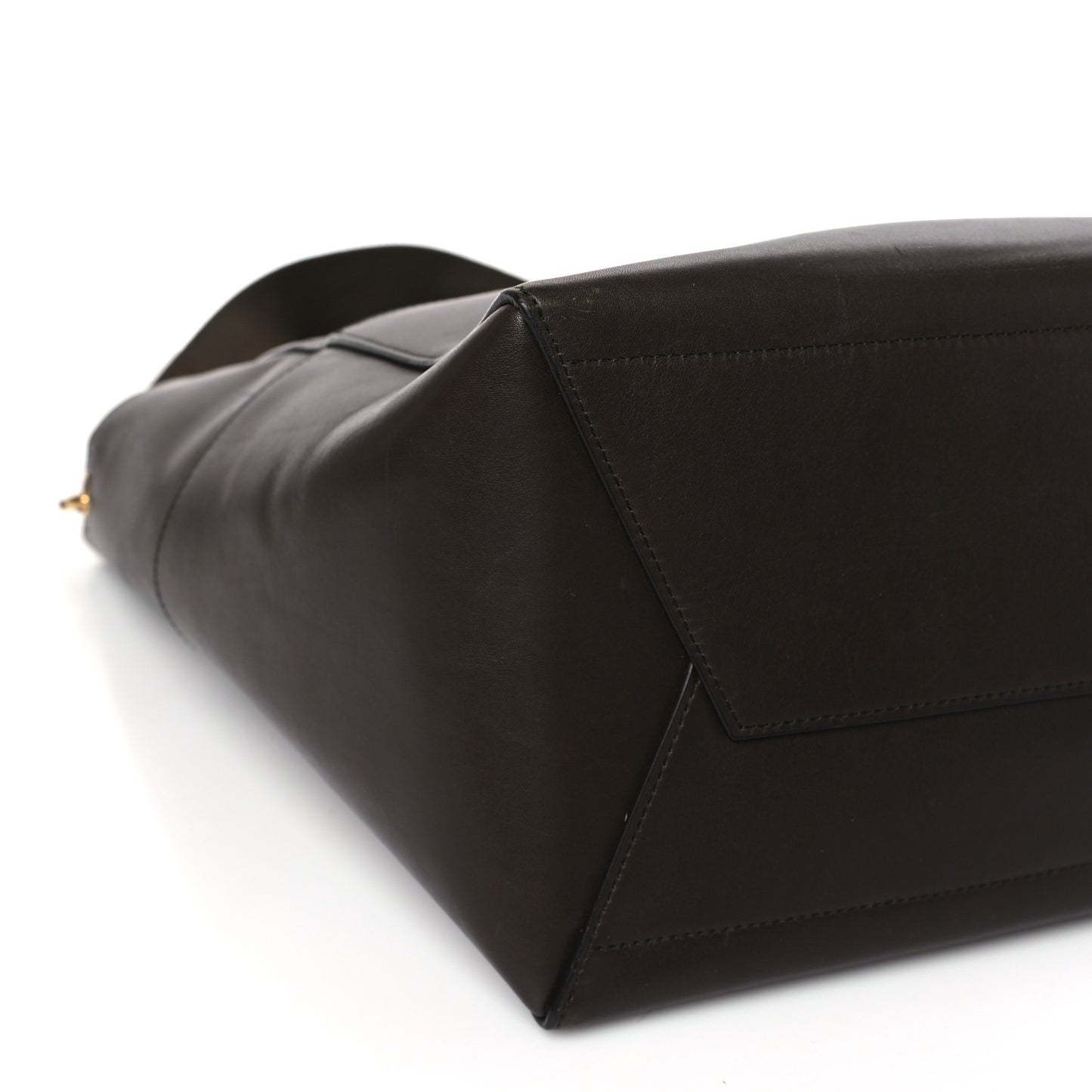 Supersoft Calfskin Sangle Bucket Bag Wood