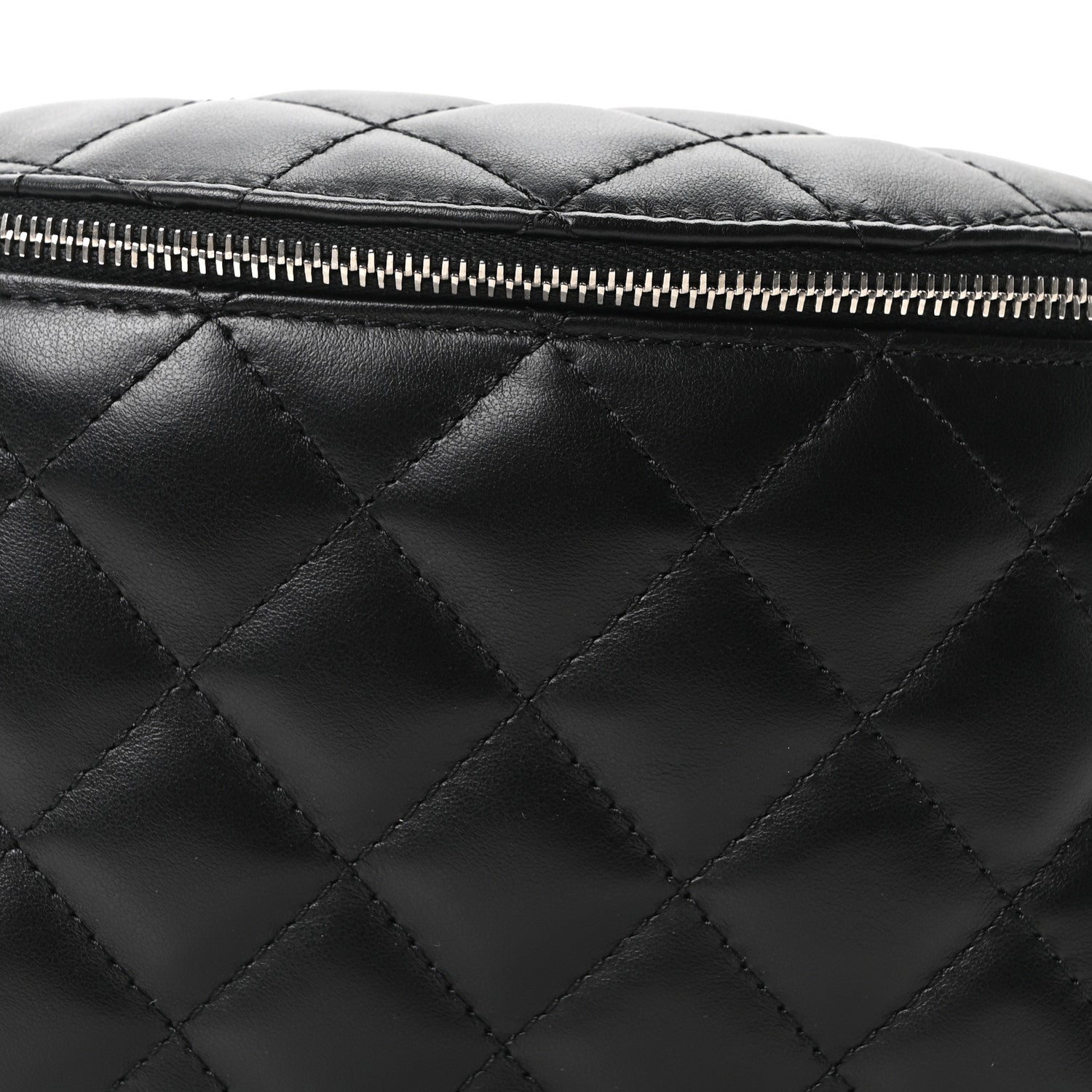 Chanel Calfskin Quilted Uniform Waist Belt Bag Black 7 of 10