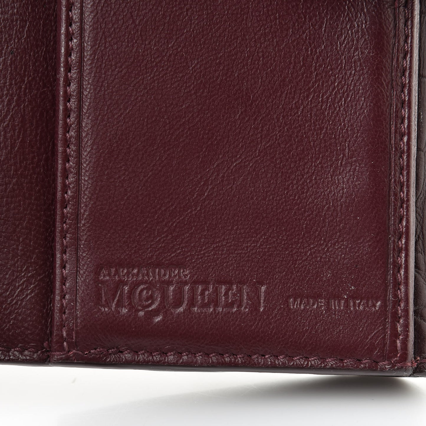 Silky Calfskin Crocodile Embossed Skull Continental Wallet Bordeaux