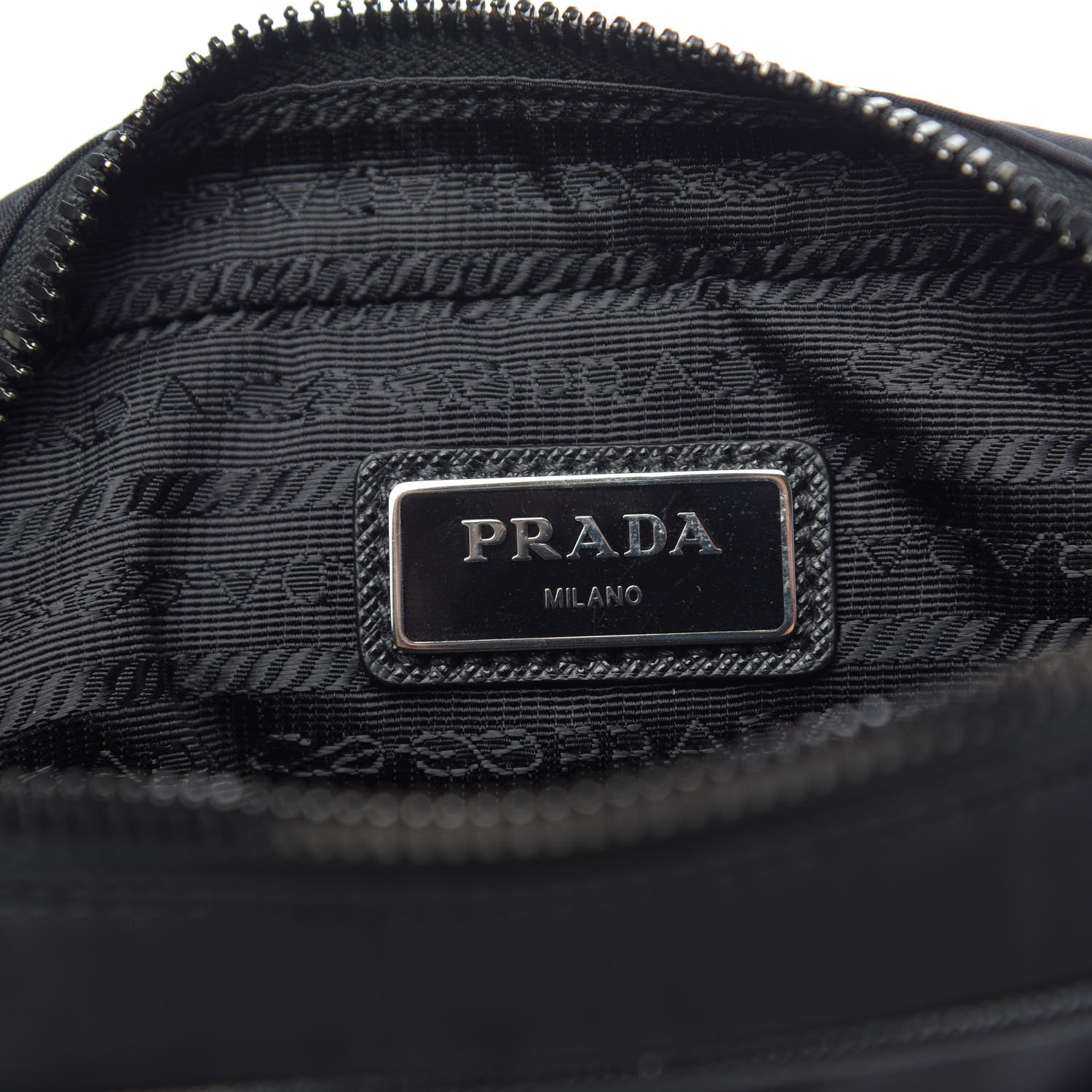 Prada Tessuto Nylon Saffiano Pocket Messenger Shoulder Bag Black 6 of 9