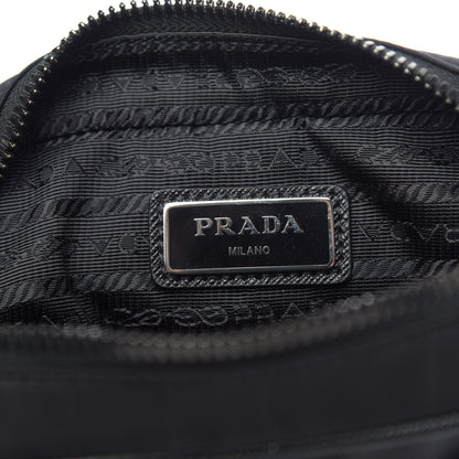 Prada Tessuto Nylon Saffiano Pocket Messenger Shoulder Bag Black 6 of 9