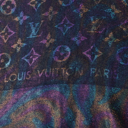 Louis Vuitton Chale Monogram Plume Shawl Blue Nuit 4 of 5