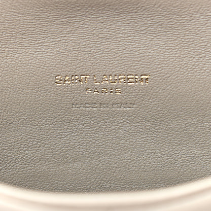 Saint Laurent Lambskin Monogram Loulou Puffer Pouch Clutch Dark Beige 6 of 7