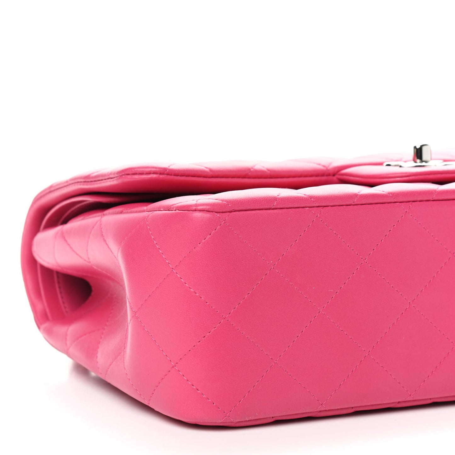 Lambskin Quilted Jumbo Double Flap Dark Pink