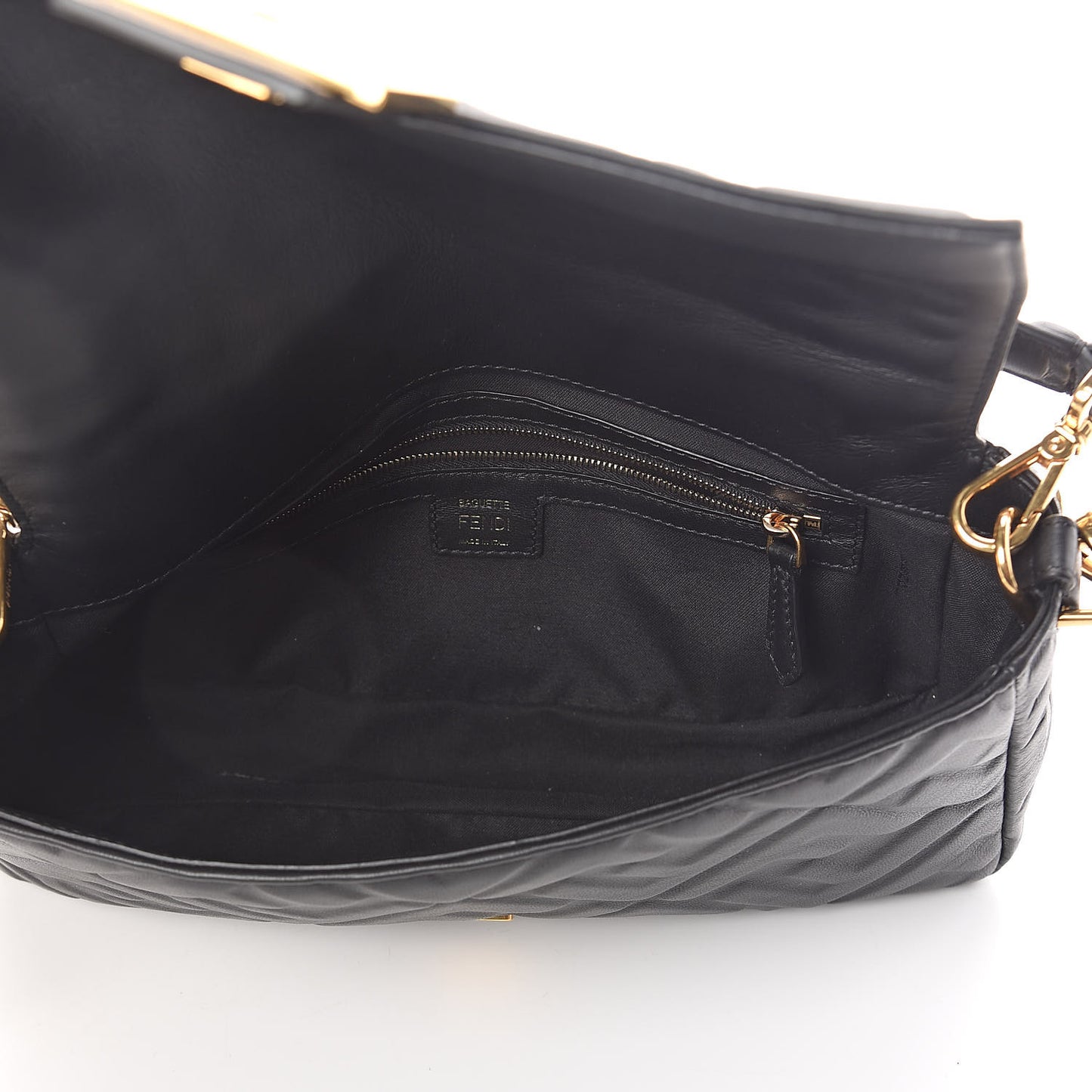 Nappa FF 1974 Embossed Baguette Black