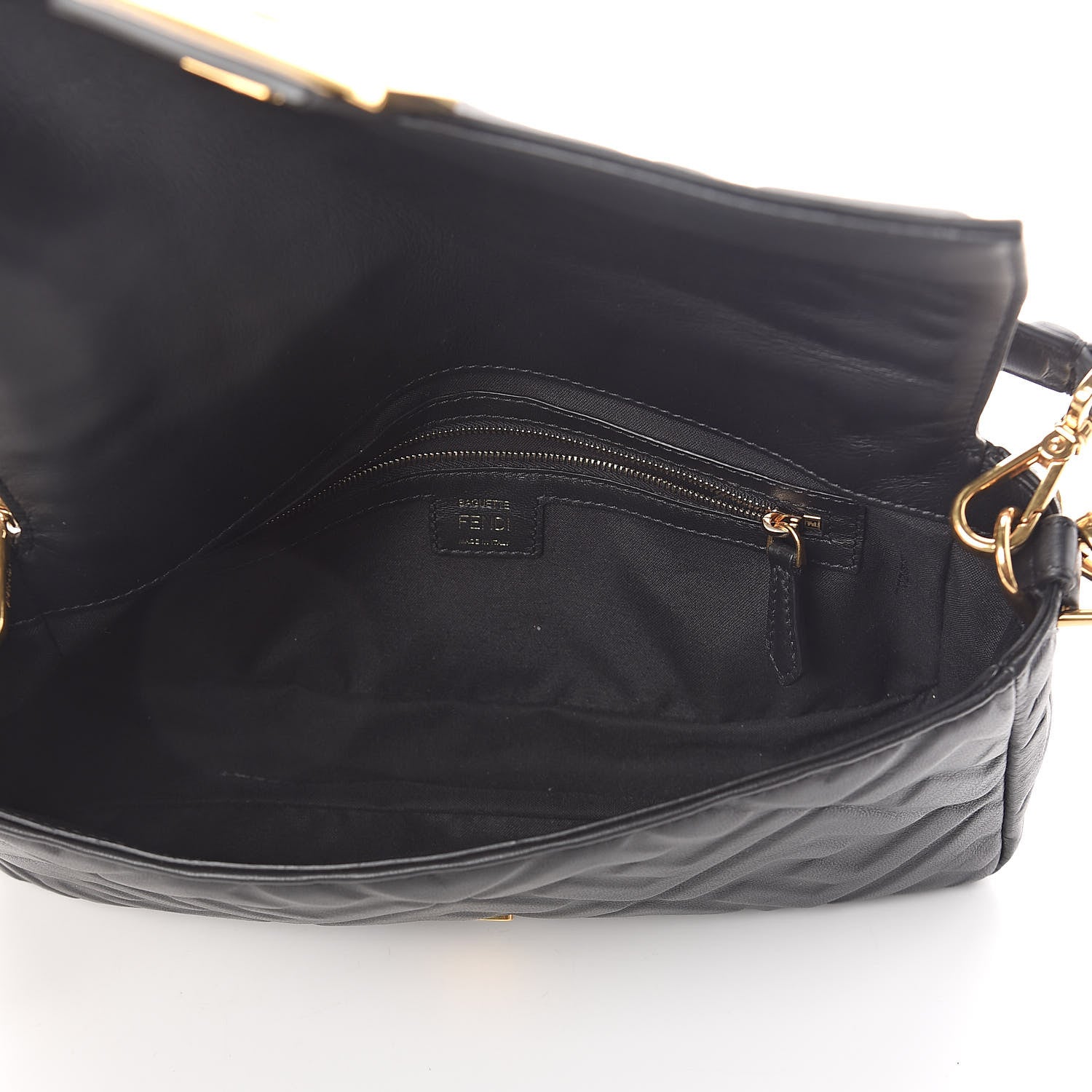 Fendi Nappa FF 1974 Embossed Baguette Black 5 of 10