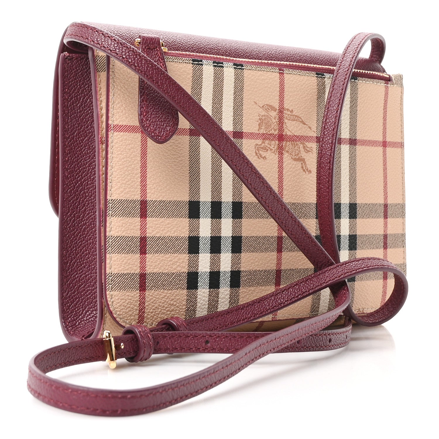 Burberry Haymarket Check Small Loxley Crossbody Dark Plum 1908009