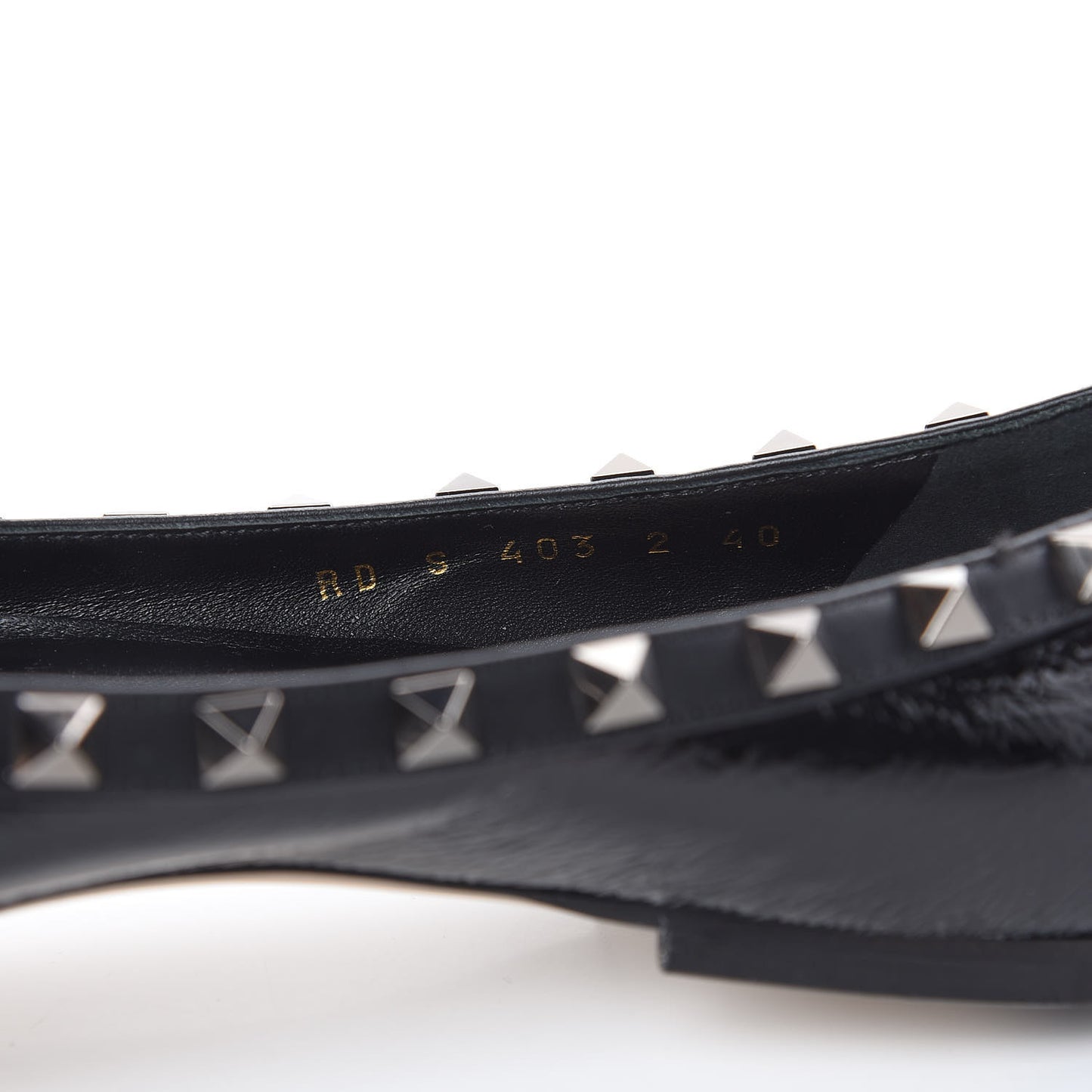 Patent Rockstud Ballerina Flats 40 Black