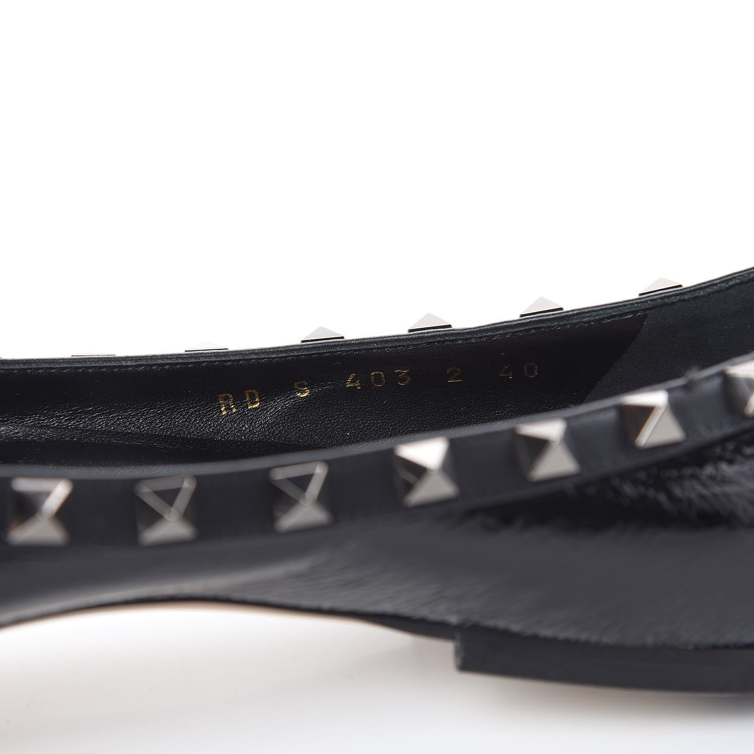 Valentino Garavani Patent Rockstud Ballerina Flats 40 Black 8 of 10