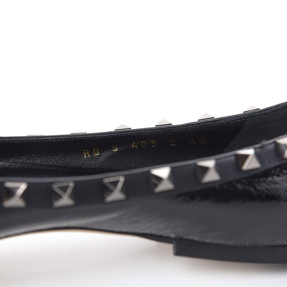 Valentino Garavani Patent Rockstud Ballerina Flats 40 Black 8 of 10