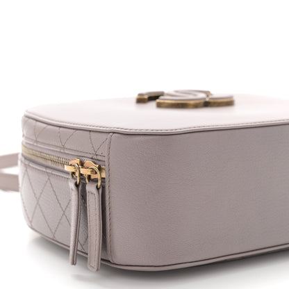 Chanel Shiny Calfskin Goatskin Quilted Coco Curve Vanity Grey 9 of 11
