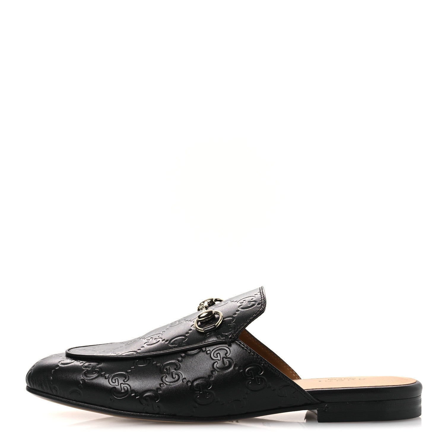 Gucci Glamour Calfskin Guccissima Womens Princetown Slippers 37.5 Black 1 of 13