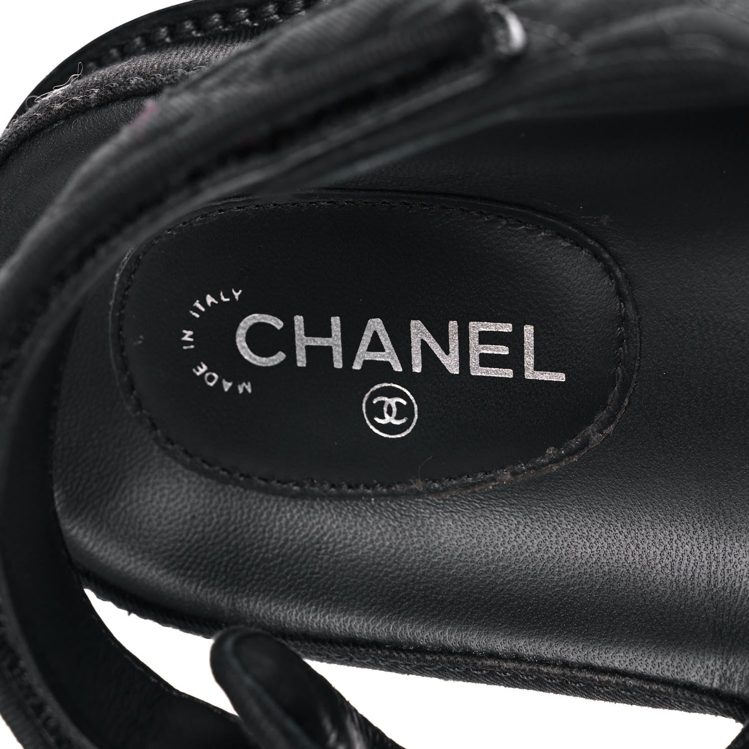 Chanel Denim Velcro Dad Sandals 41.5 Black 7 of 11