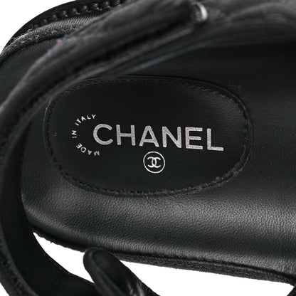 Chanel Denim Velcro Dad Sandals 41.5 Black 7 of 11
