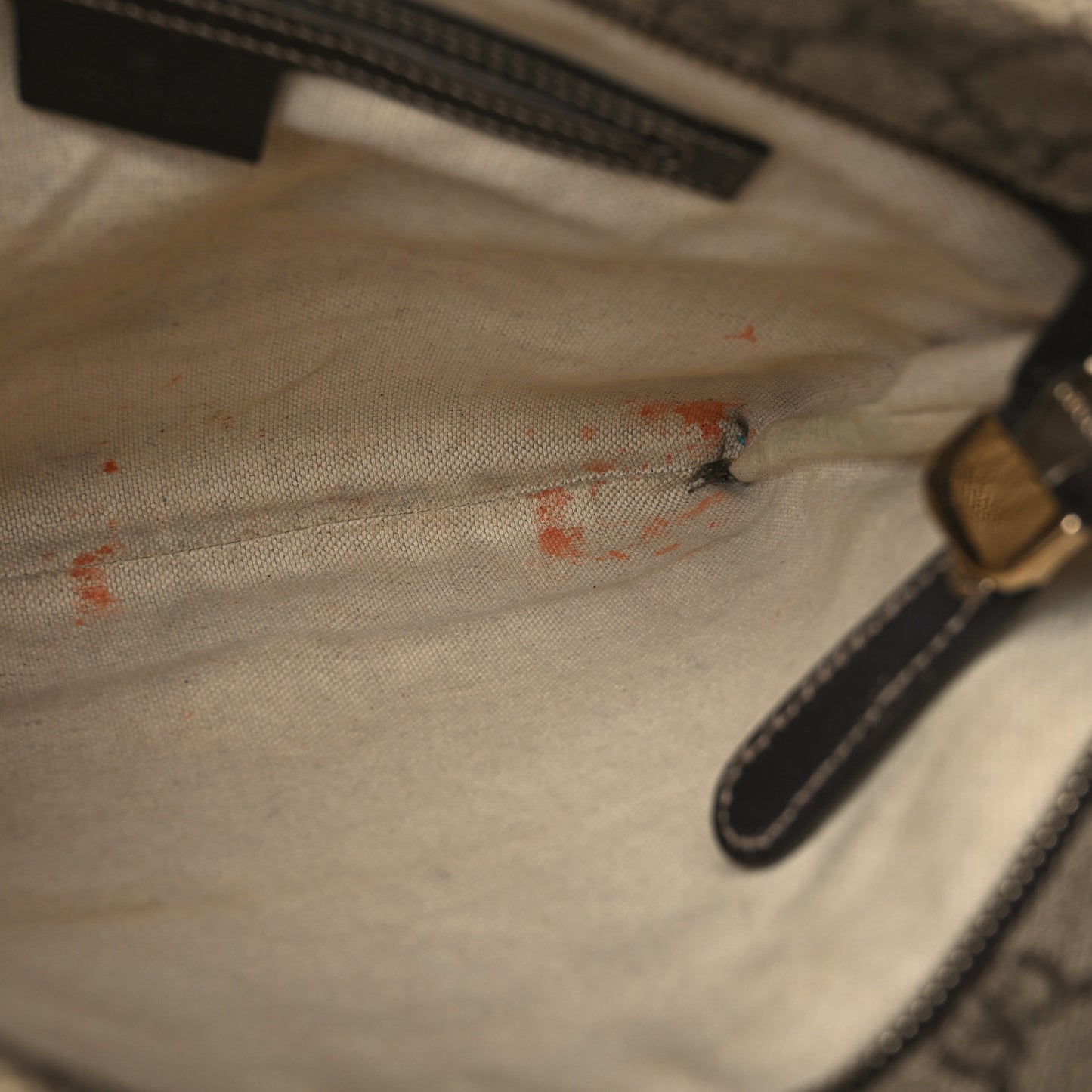 GG Supreme Monogram Selleria Calfskin Small Flat Side Zip Messenger Bag Beige Ebony Cocoa Dark Chocolate