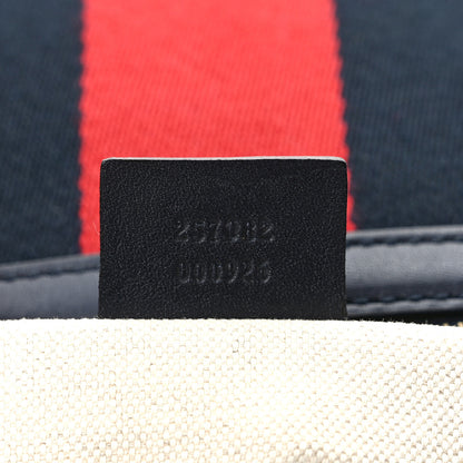 Gucci Monogram Vintage Web Medium Half Moon Hobo Navy 7 of 9