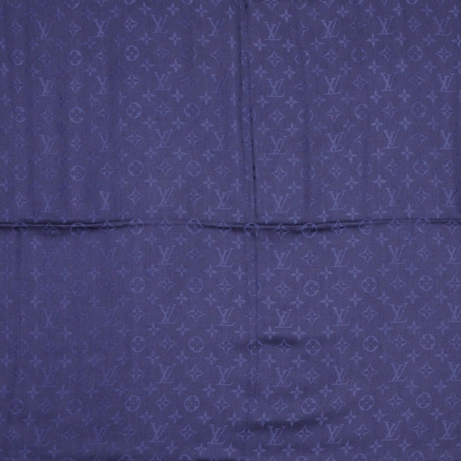 Louis Vuitton Silk Wool Monogram Shawl Night Blue 1 of 5