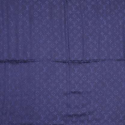 Louis Vuitton Silk Wool Monogram Shawl Night Blue 1 of 5
