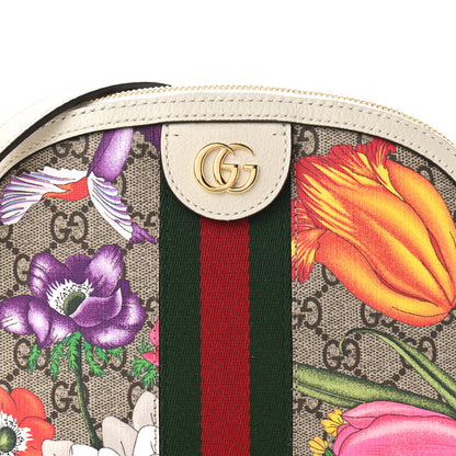 Gucci GG Supreme Monogram Flora Web GG Small Ophidia Dome Shoulder Bag White 8 of 10
