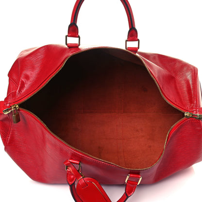 Louis Vuitton Epi Keepall 55 Castillan Red 5 of 32
