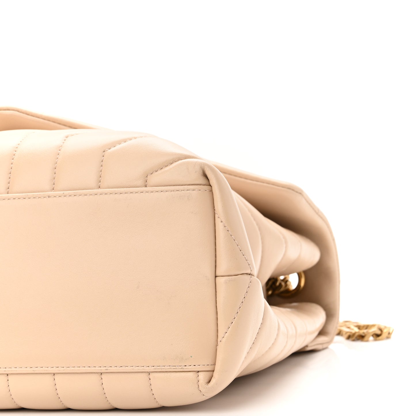 Calfskin Y Quilted Monogram Medium Loulou Chain Satchel Nude Powder