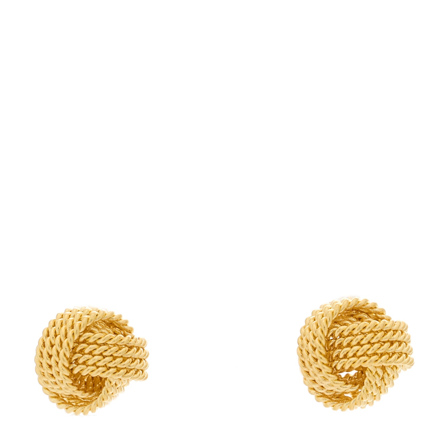 Tiffany 18K Yellow Gold Twist Knot Earrings 1 of 4