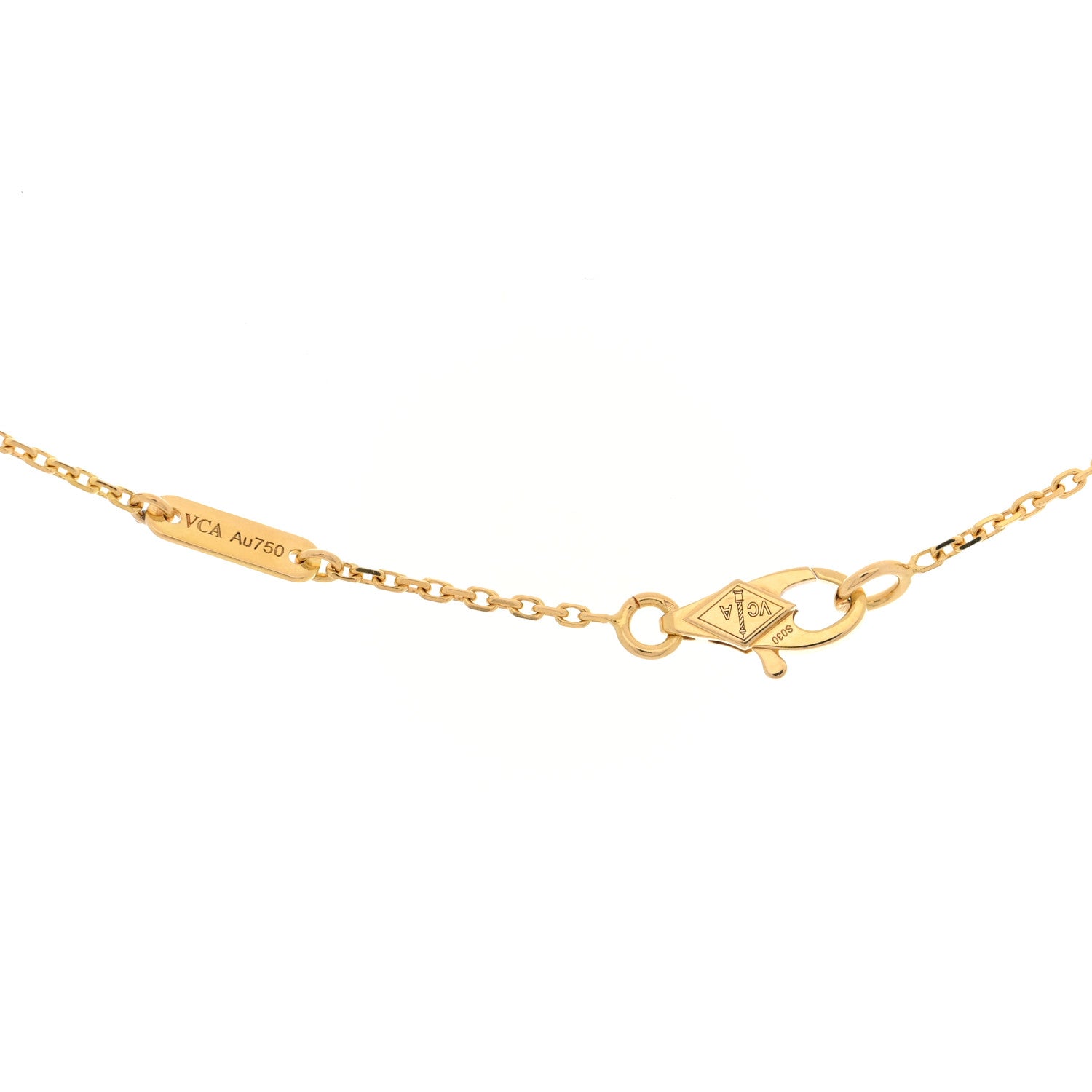 Van Cleef & Arpels 18K Yellow Gold Mother of Pearl Sweet Alhambra Pendant Necklace 3 of 4
