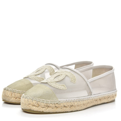 Chanel Mesh Grosgrain CC Espadrilles 38 Beige 3 of 11