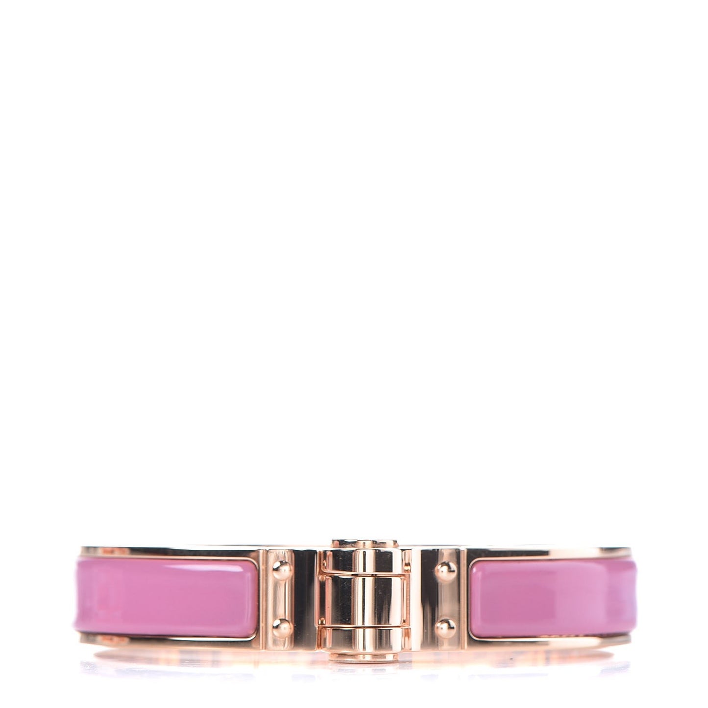 Enamel Charniere Uni Narrow Hinged Bracelet S Rose Flamingo