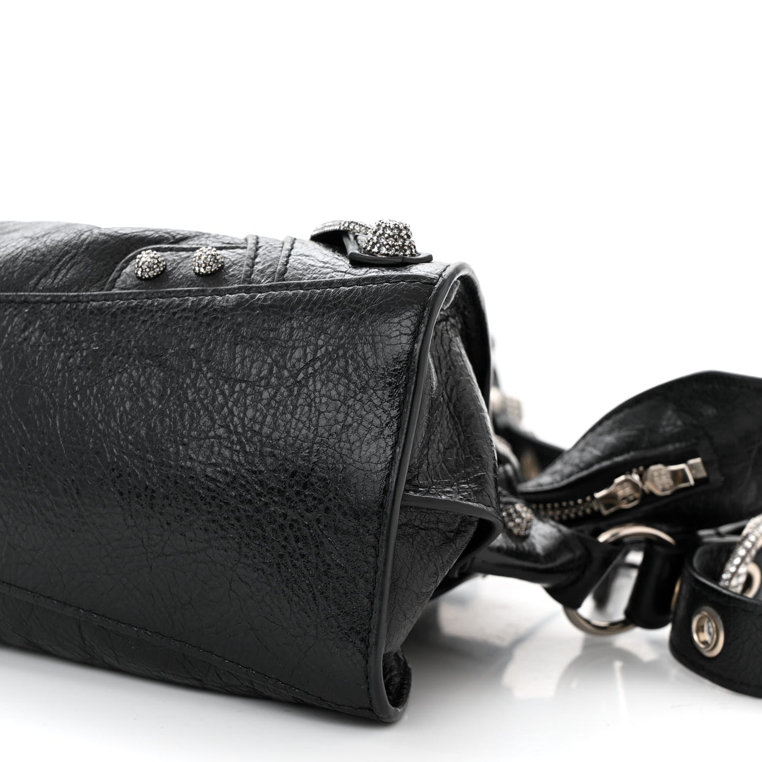 Balenciaga Agneau Arena Crystal Neo Cagole Handbag XS Black 11 of 11