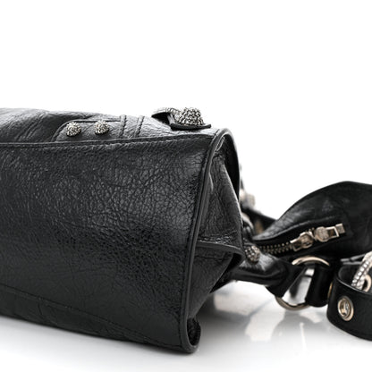 Balenciaga Agneau Arena Crystal Neo Cagole Handbag XS Black 11 of 11