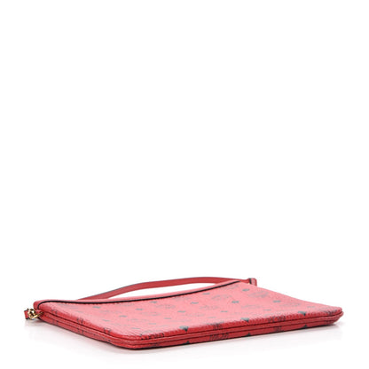 MCM Visetos Liz Shopper Tote Pouch Ruby Red 4 of 7