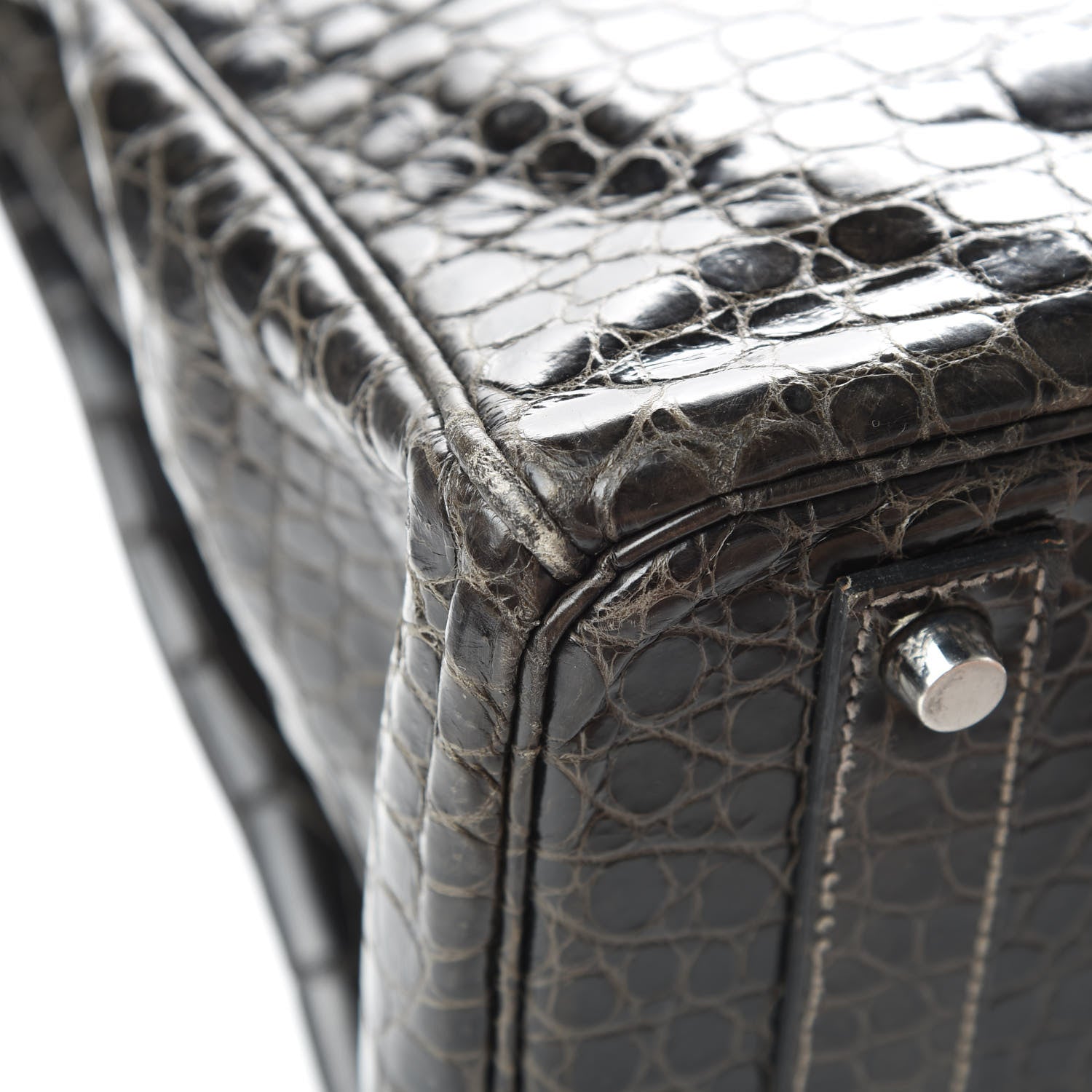 Hermes Shiny Porosus Crocodile Birkin 40 Graphite 36 of 45