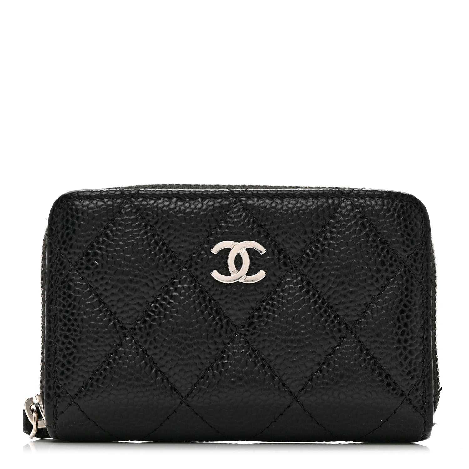Chanel Caviar Quilted Zip Coin Purse Black 1 of 7