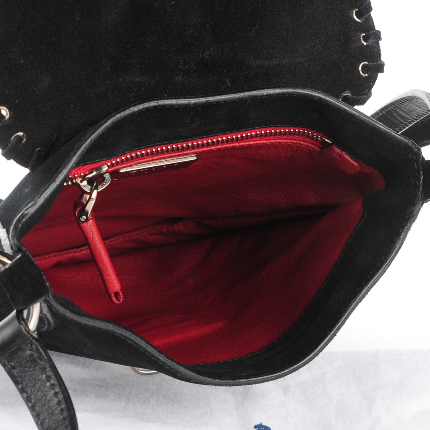 Suede Tassel Crossbody Black