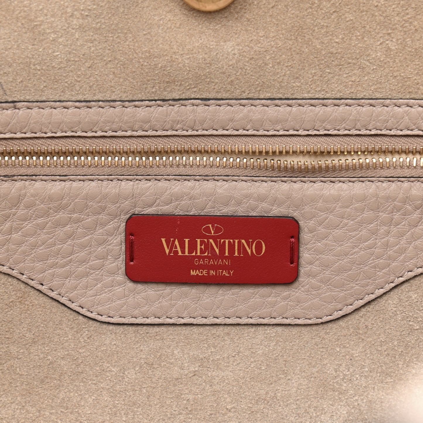 Grained Calfskin Rockstud Shoulder Tote Poudre