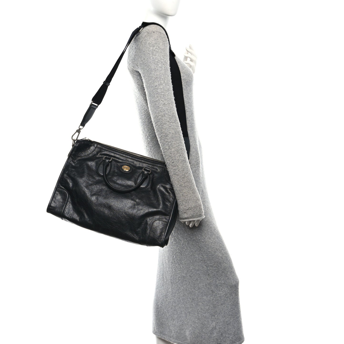 Fluffy Calfskin Morpheus Weekender Duffle Black