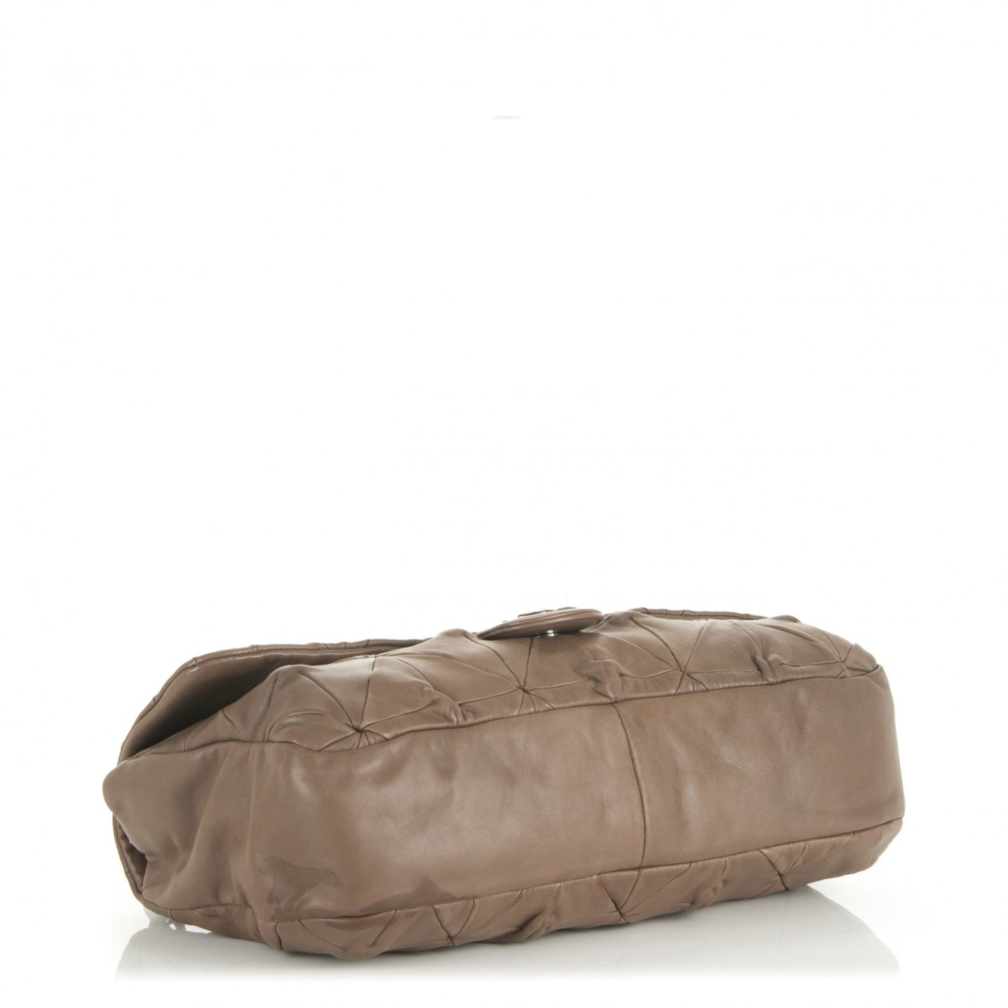 Lambskin Quilted Jumbo Origami Soft Squares Flap Khaki