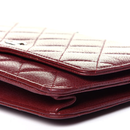 Chanel Caviar Quilted Wallet On Chain WOC Dark Red 9 of 13