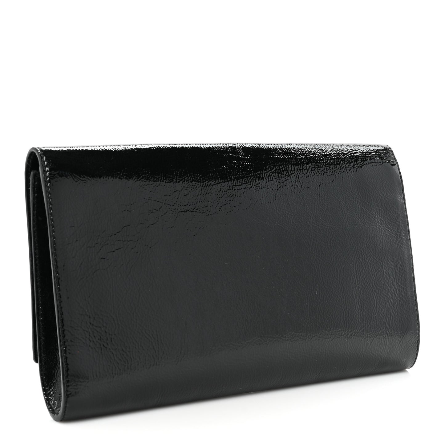 Textured Patent Monogram Large Belle De Jour Clutch Black