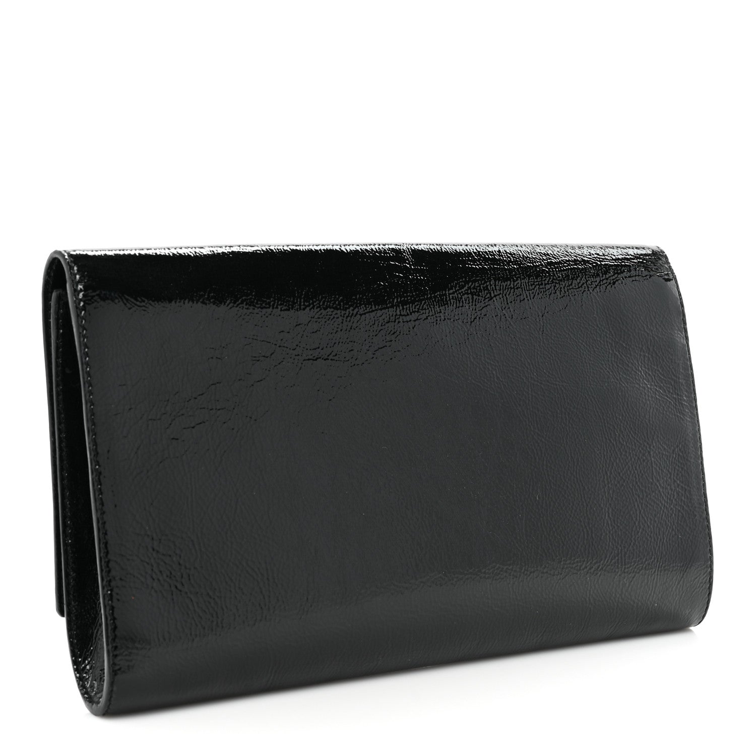Saint Laurent Textured Patent Monogram Large Belle De Jour Clutch Black 3 of 9