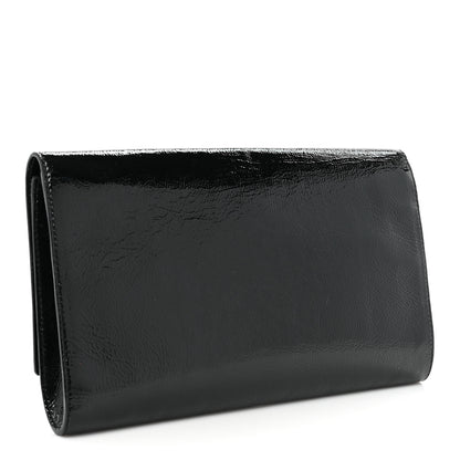 Saint Laurent Textured Patent Monogram Large Belle De Jour Clutch Black 3 of 9