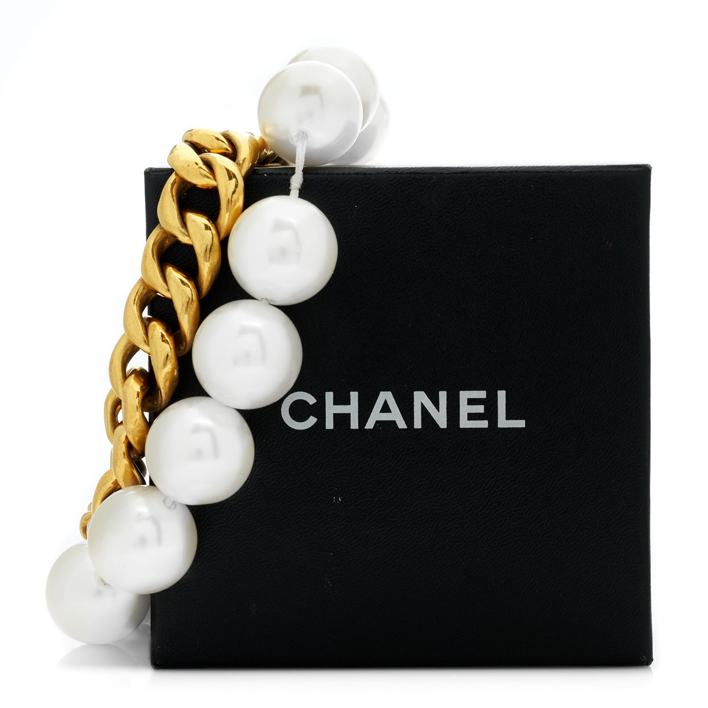 Pearl Chain Necklace Gold