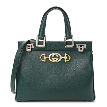 Gucci Grainy Calfskin Small Zumi Top Handle Bag Vintage Green 1 of 14