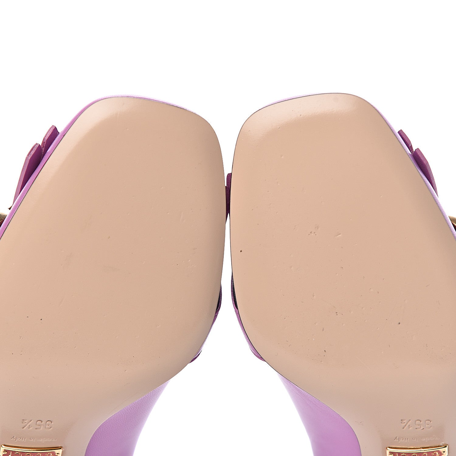 Gucci Malaga Kid GG Marmont Fringe 50mm Loafer Pumps 35.5 Candy Mousse 9 of 10