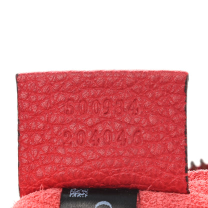 Gucci Pebbled Calfskin Large Logo Portfolio Clutch Hibiscus Red 7 of 7
