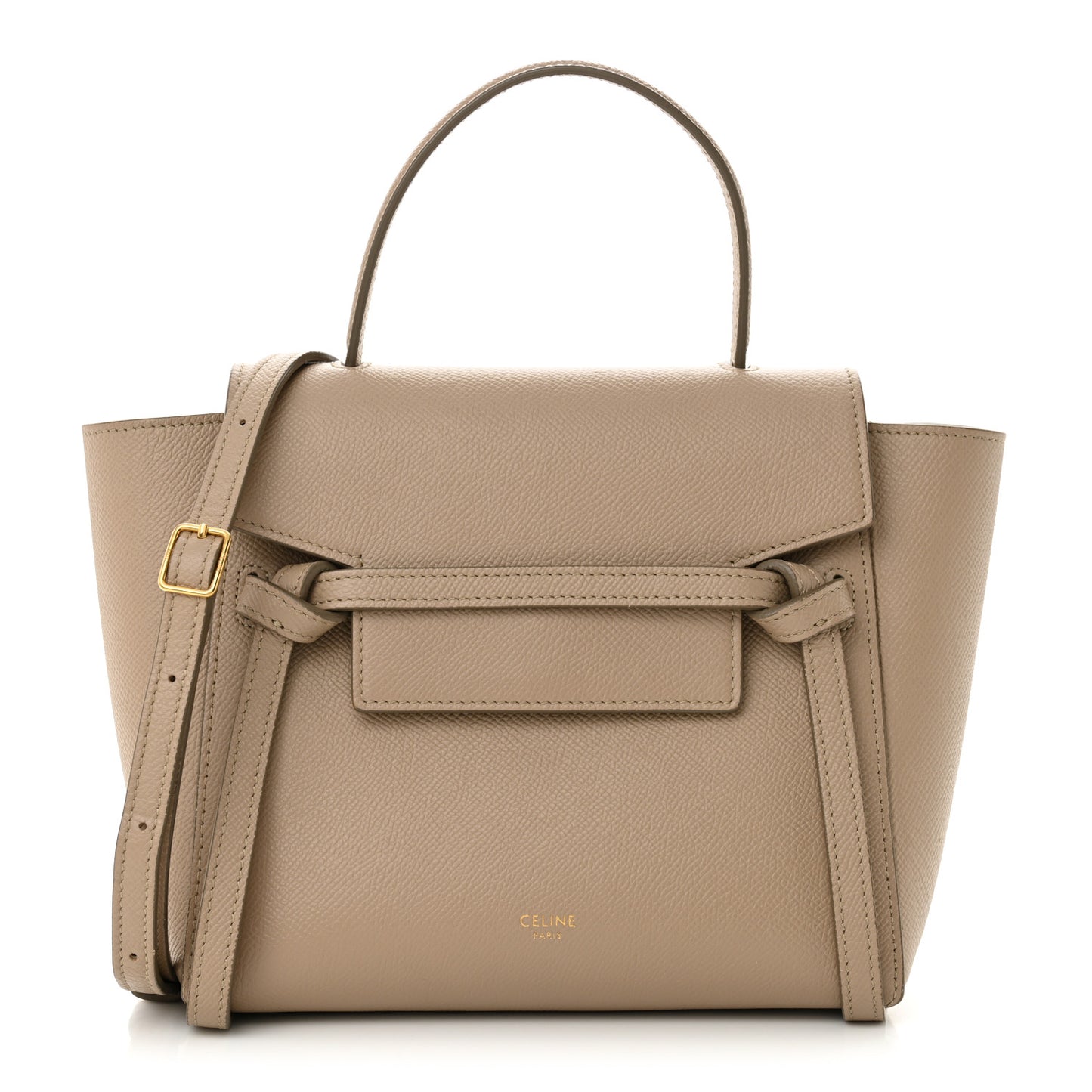 Grained Calfskin Nano Belt Bag Light Taupe