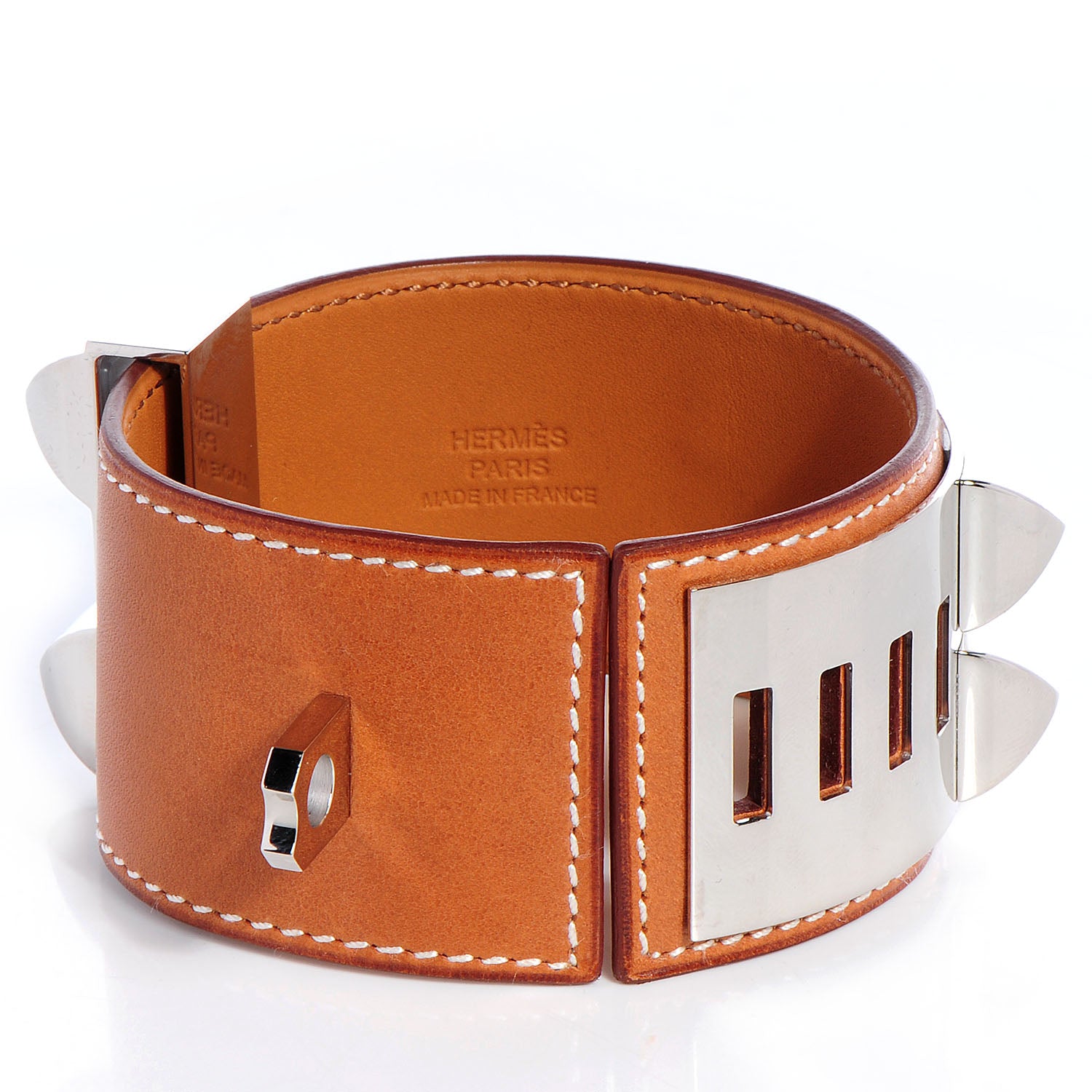 Hermes Barenia Collier de Chien CDC Bracelet CDC Fauve Small 4 of 7